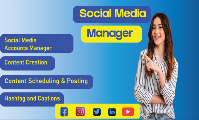 Gig Preview - Be your social media marketing manager and content creator