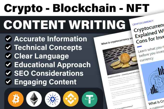 Gig Preview - Write professional crypto content, nft, blockchain content writing