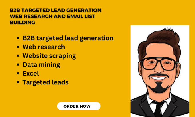 Gig Preview - B2b targeted lead generation web research and email list building