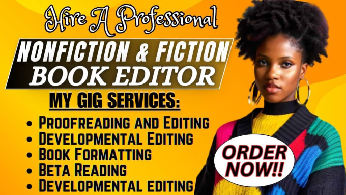 Gig Preview - Beta read, developmental edit, proofread, nonfiction,fiction novel, book editor