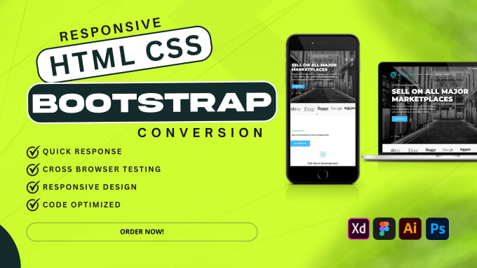 Gig Preview - Design, redesign a responsive HTML CSS bootstrap website for you