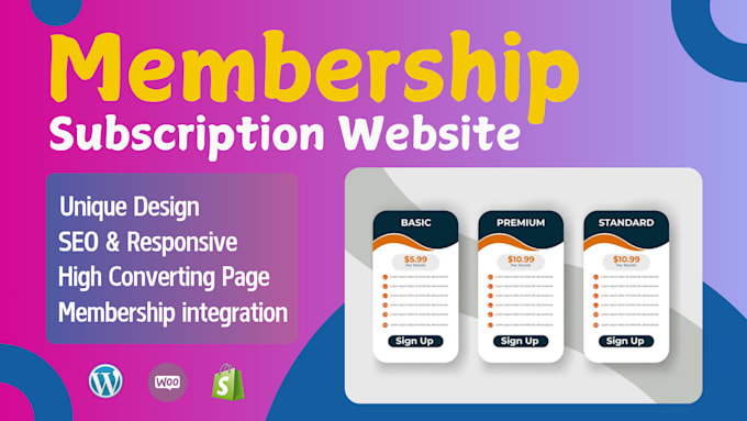 Gig Preview - Create a membership website or subscription website on wordpress