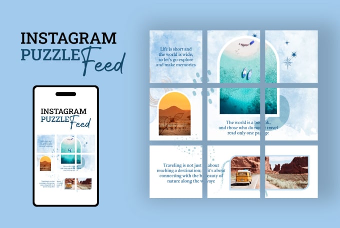 Gig Preview - Design a premium instagram puzzle, grid, feed, posts, story, and carousel