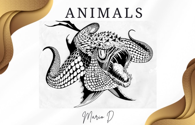 Gig Preview - Draw animals in my style in black and white