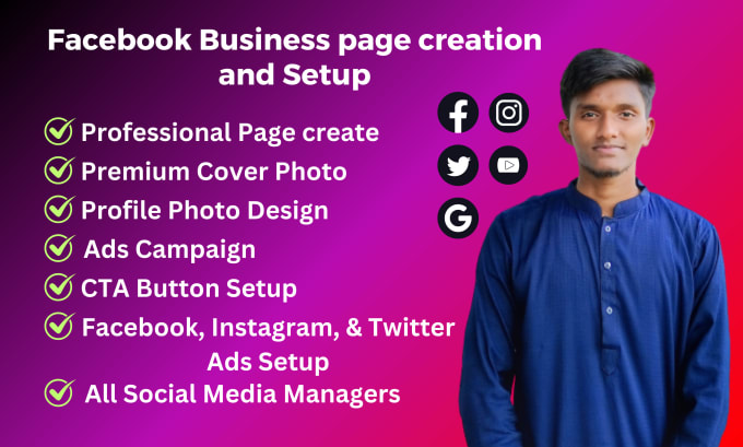 Gig Preview - Create, setup and design professional facebook business page