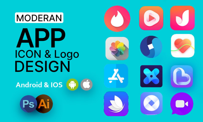 Gig Preview - Design modern app icon logo for ios and android