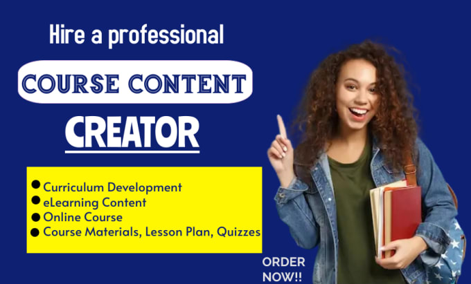 Gig Preview - Build elearning content curriculum online course ebook writing course creation