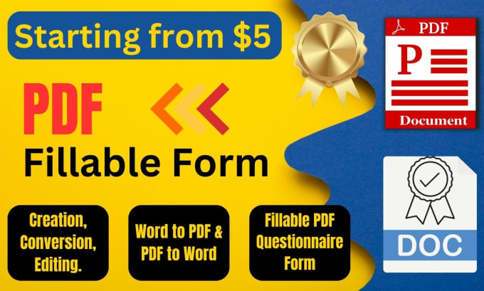 Gig Preview - Create interactive and easy to understand fillable PDF form