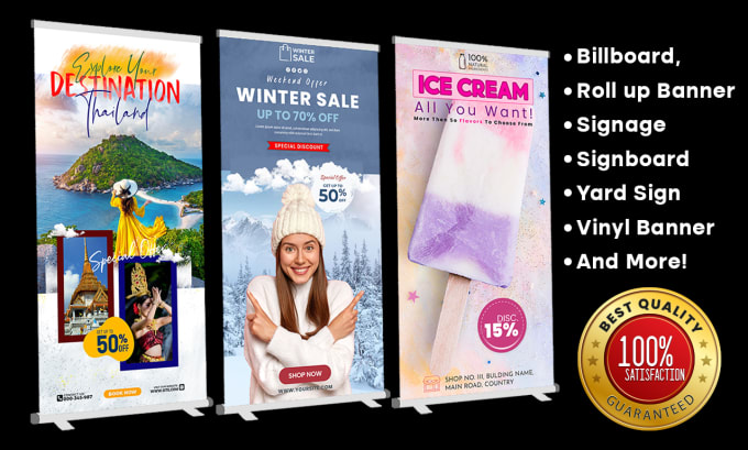 Gig Preview - Design billboard, roll up banner, signage, signboard, yard sign, vinyl banner