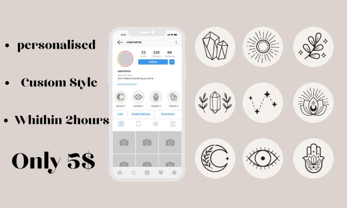 Gig Preview - Design your custom instagram story highlights cover