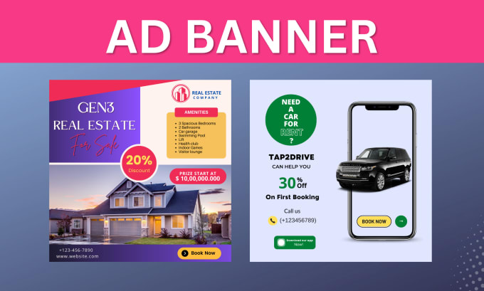 Gig Preview - Design display ad for google, adwords and web banner