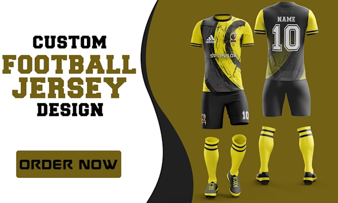 Gig Preview - Design a custom football or soccer jersey for your team