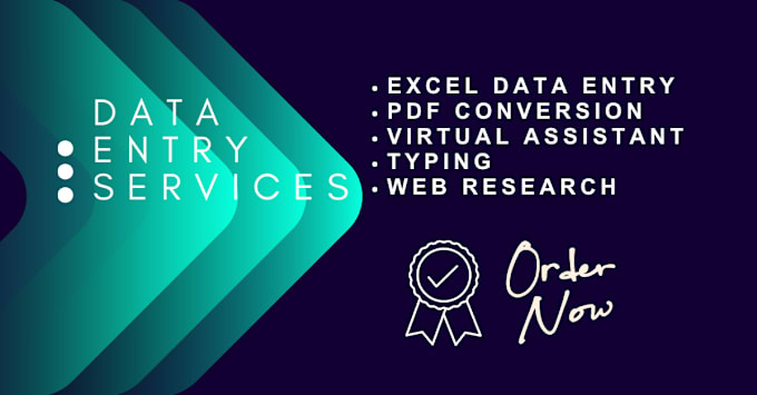 Gig Preview - Provide virtual assistance for data entry, typing, admin work, and web research