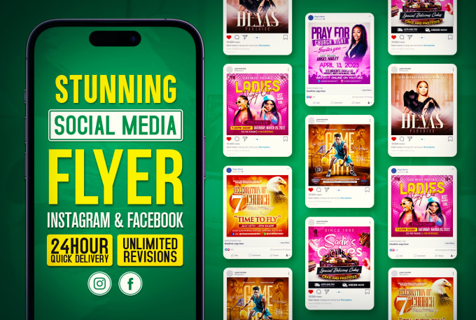 Gig Preview - Design stunning insta, fb, and social media flyers in 24 hrs