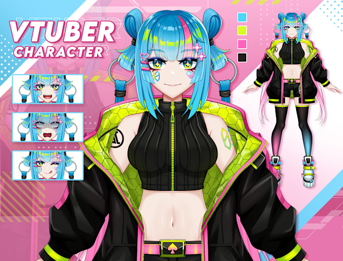 Gig Preview - Design high quality live2d anime vtuber model for your oc, twitch, stream avatar