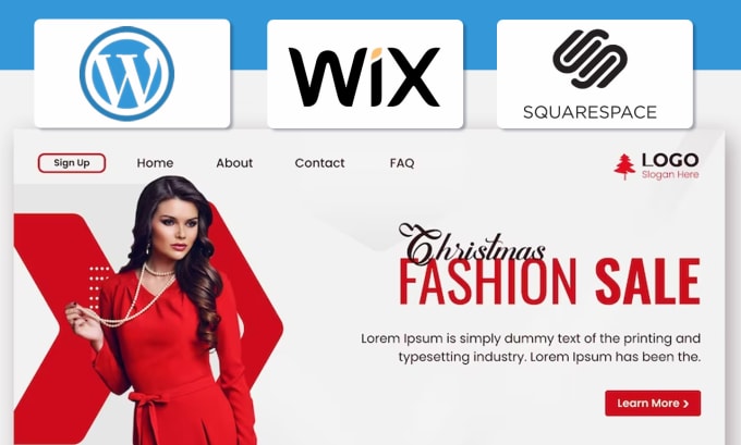 Gig Preview - Create a stunning makeover for your wix, squarespace, or wordpress website