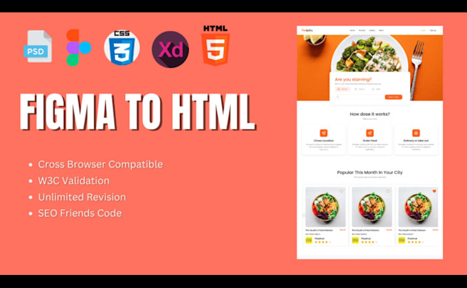 Gig Preview - Convert figma to html, xd to html, psd to html responsive