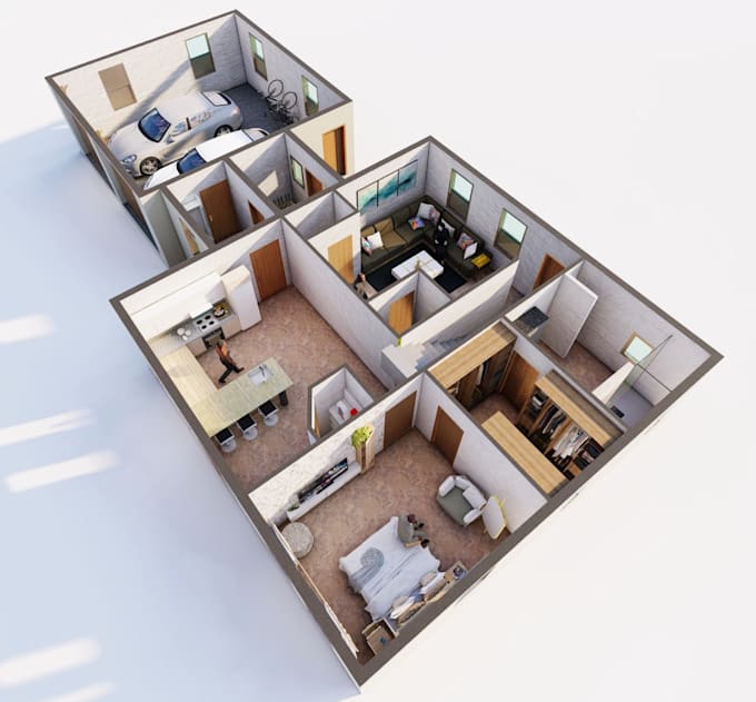 Gig Preview - Create 3d,2d floor plan, interior exterior rendering