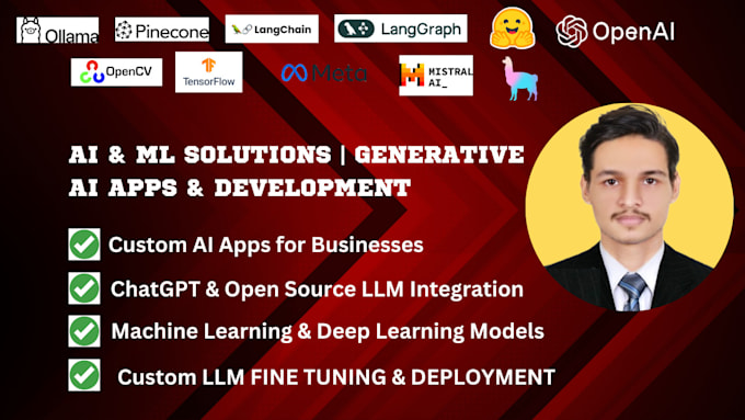 Gig Preview - Develop chatgpt ai app, ai web application, llm ai software developer