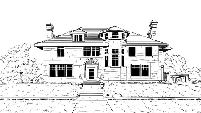 Gig Preview - Draw a sketch of a house or building