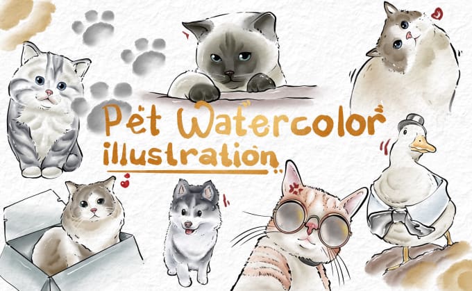 Gig Preview - Draw your pet portrait with watercolor