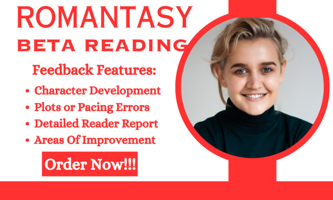 Gig Preview - Beta read romance novel or story as romance beta reader, beta reader fantasy