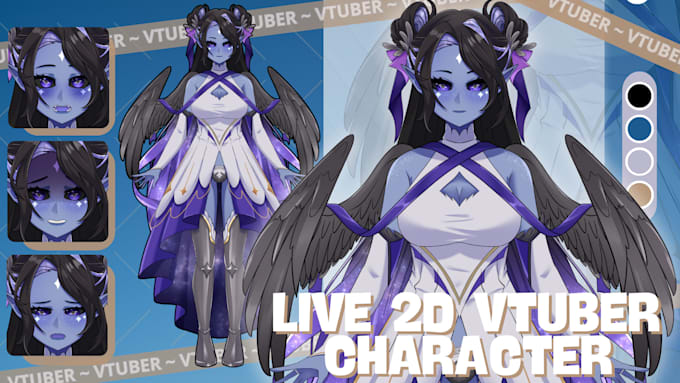 Gig Preview - Draw your anime character avatar model for vtuber and live2d ready to rig