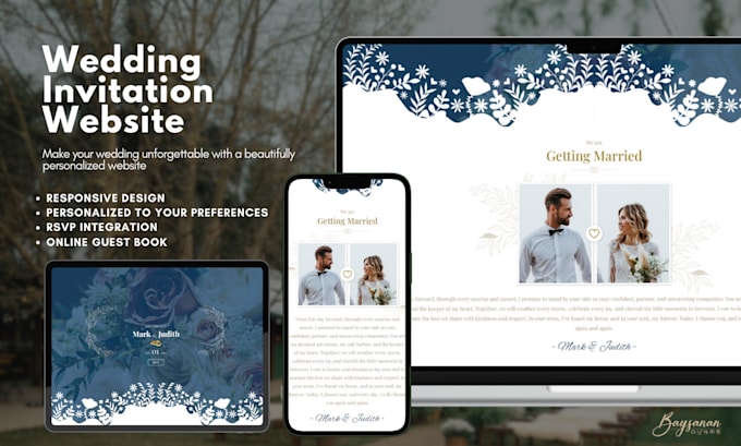 Gig Preview - Create a custom digital wedding invitation website