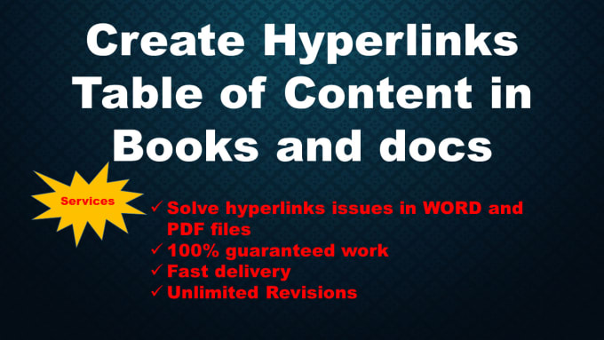 Bestseller - create hyperlink table of content for books and  docs