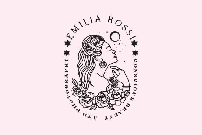 Gig Preview - Design hand drawn minimalist feminine line art  logo design