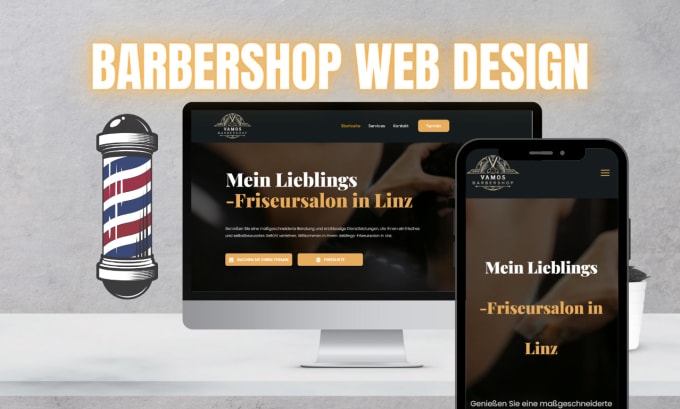 Gig Preview - Design a clean barbershop website or beauty hair salon appointment website