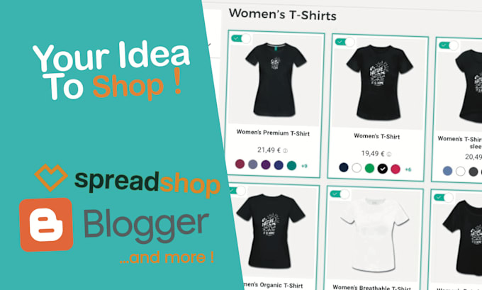 Gig Preview - Help you to create a unique website or shop with spreadshop, blogger, etc