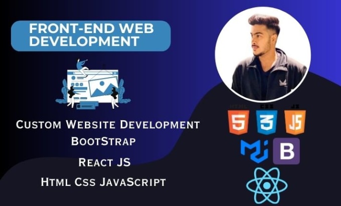 Gig Preview - Be your frontend web developer using react js, HTML, CSS, bootstrap, javascript