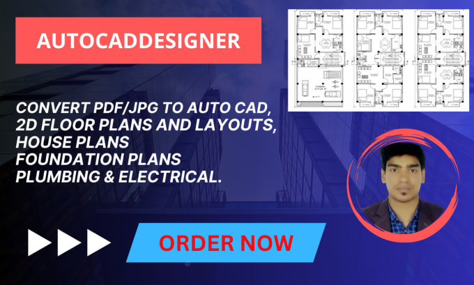 Bestseller - do auto cad 2d floor plan elevation section from sketch