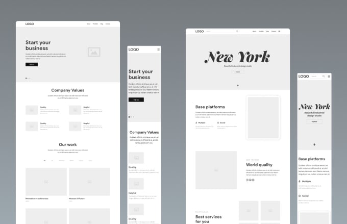 Gig Preview - Do wireframe design and prototype for website, mobile app in figma