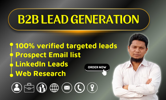 Gig Preview - Do b2b lead generation, real estate leads and email list building