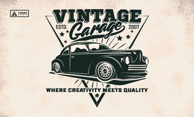 Gig Preview - Do unique retro vintage custom graphics t shirt design