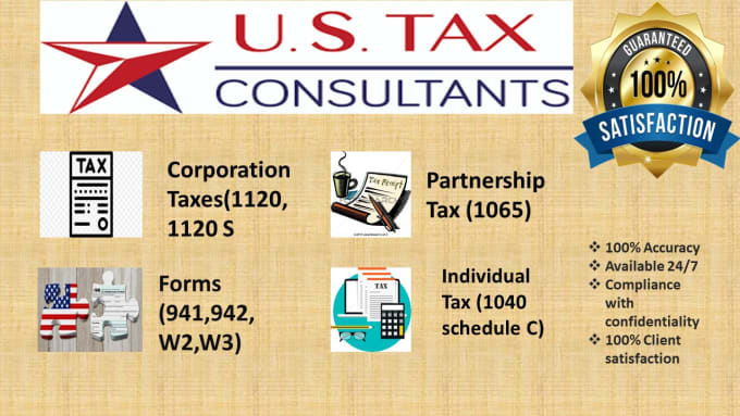 Gig Preview - Prepare and efile US individual and business tax 1040, 1120 and 1065