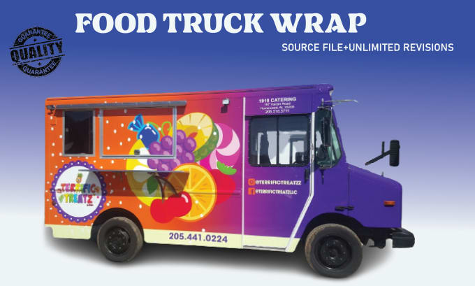 Gig Preview - Create a food truck wrap,stylish food truck wrap