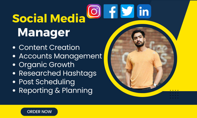 Gig Preview - Be your monthly social media manager, content creator, growth expert