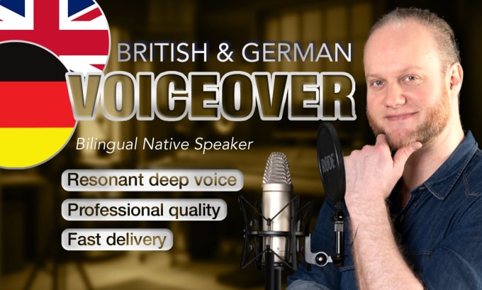 Gig Preview - Record a voice over in a booming deep british voice