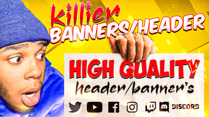 Gig Preview - Design a killer banner for your channel fast