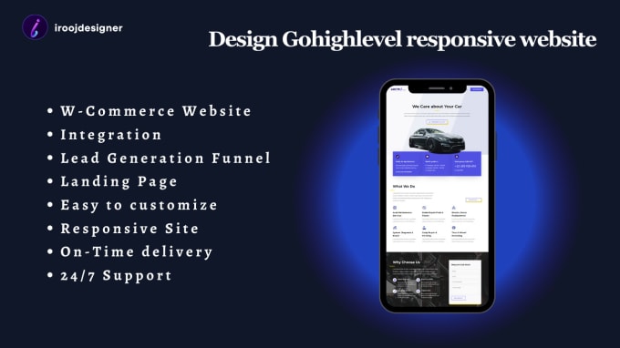 Gig Preview - Design gohighlevel landing page and sales funnel website