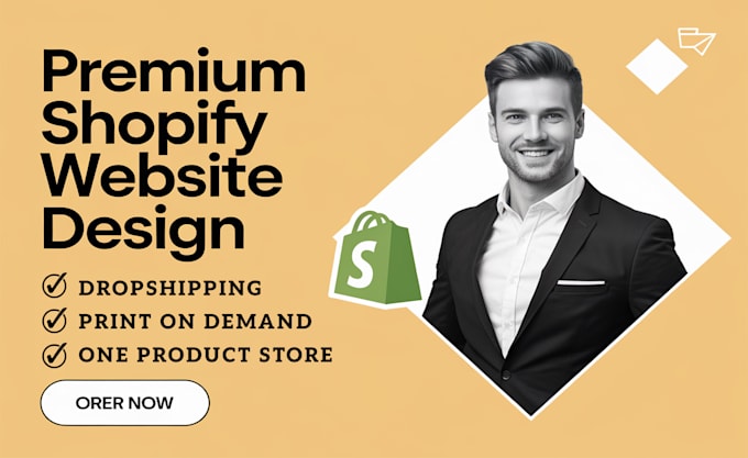 Gig Preview - Design, redesign shopify dropshipping store, build one product shopify website