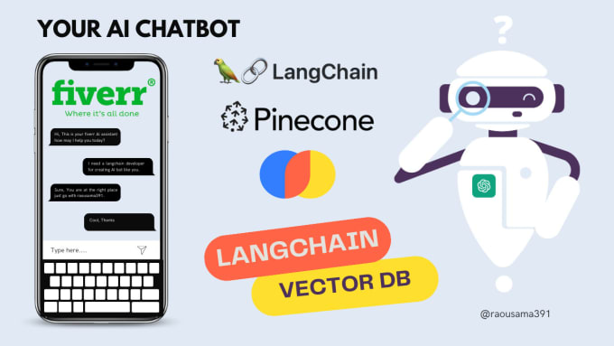 Gig Preview - Build expert chatbot development with langchain vector db and llm models