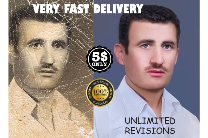 Gig Preview - Fix restore repair enhance upscale and colorize your old damage photo or images