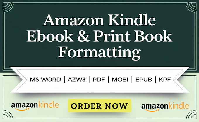 Gig Preview - Do book formatting, amazon kindle KDP ebook formatting, paperback print format