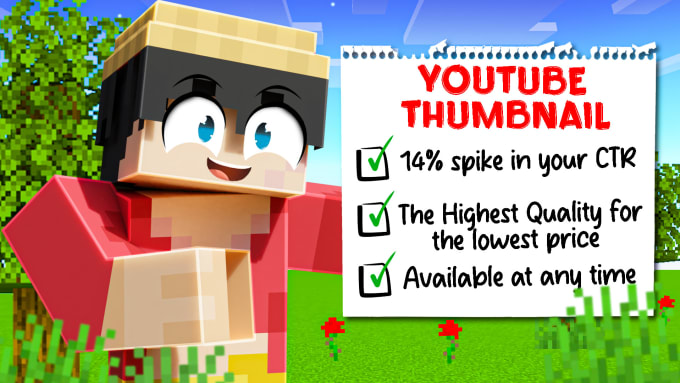 Gig Preview - Create professional minecraft thumbnails for youtube