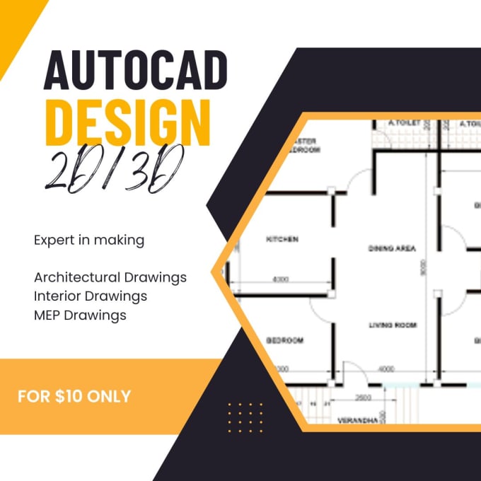 Gig Preview - Do drafting on autocad for plans and elevations