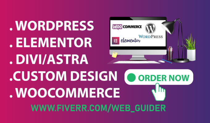 Gig Preview - Design wordpress, elementor, divi, woocommerce or custom theme for you